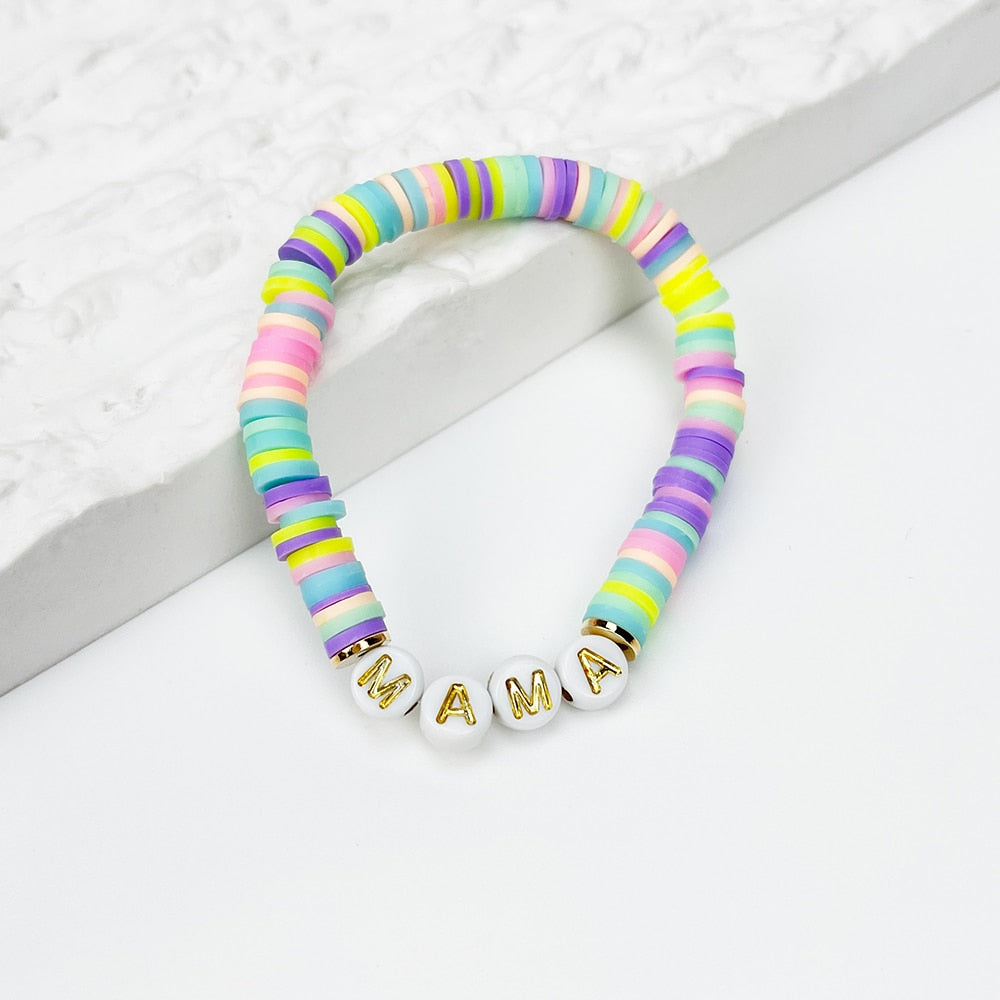 Clay Disc "Mama" Bracelet