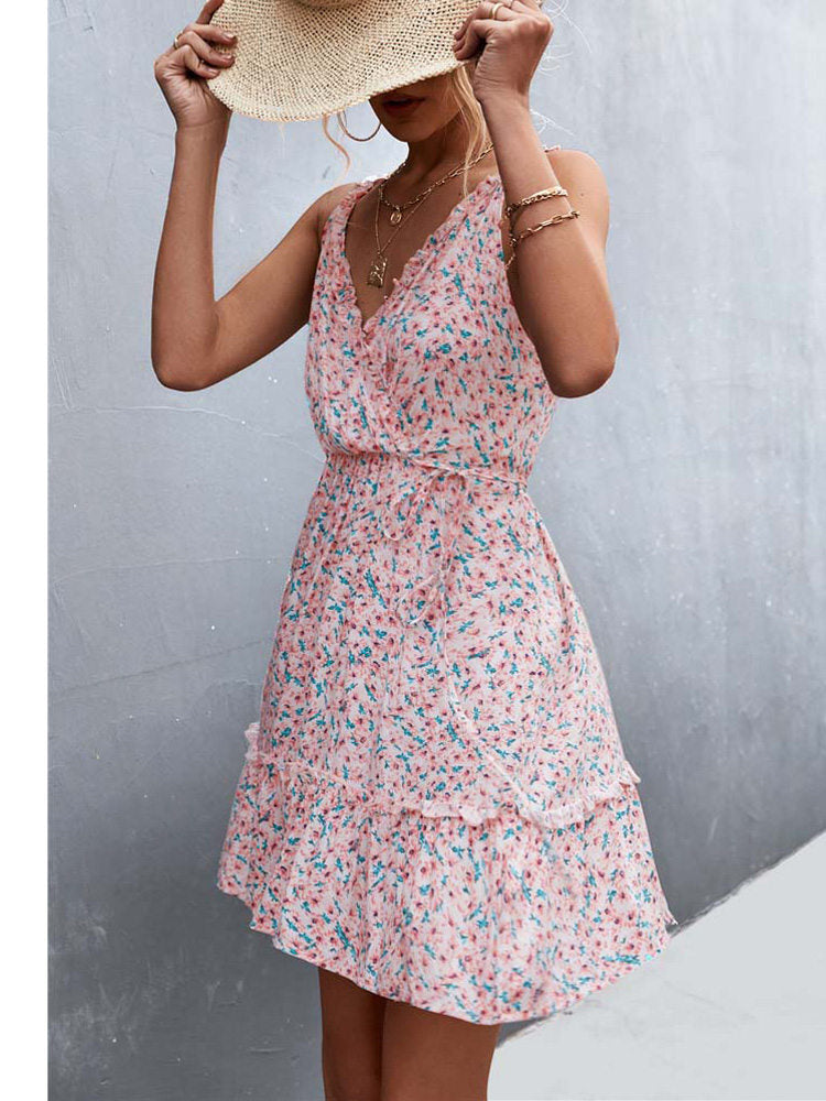 Boho Floral Ruffle Dress